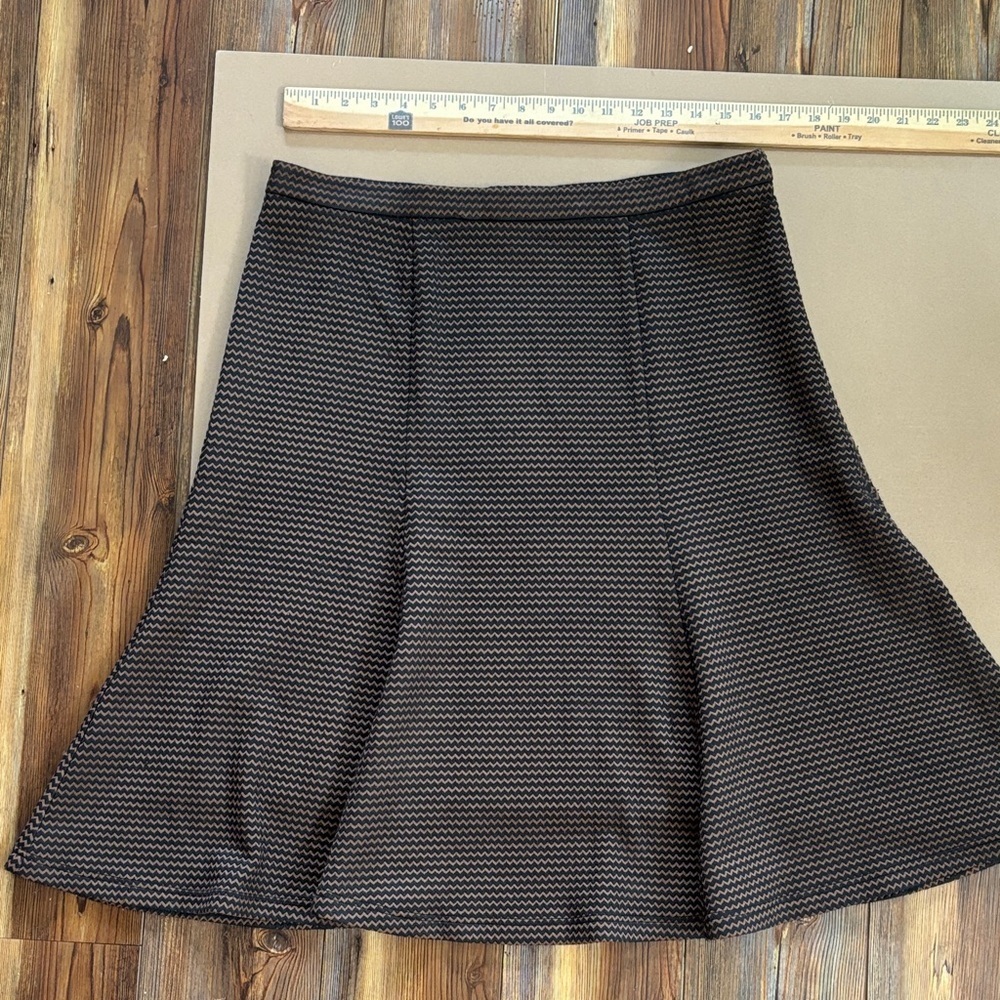 Sharagano Black and Brown A-Line Skirt SZ 12